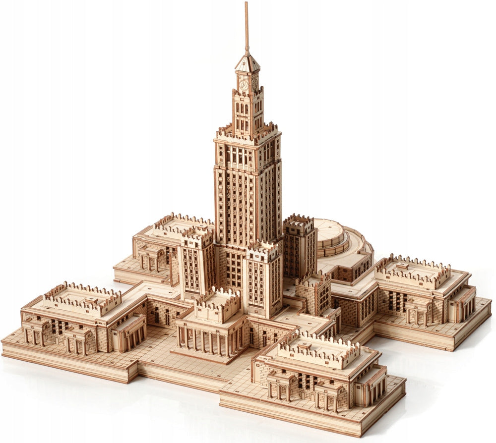 Wooden Model 3D Puzzle Palace of Culture and Science Architecture Warsaw