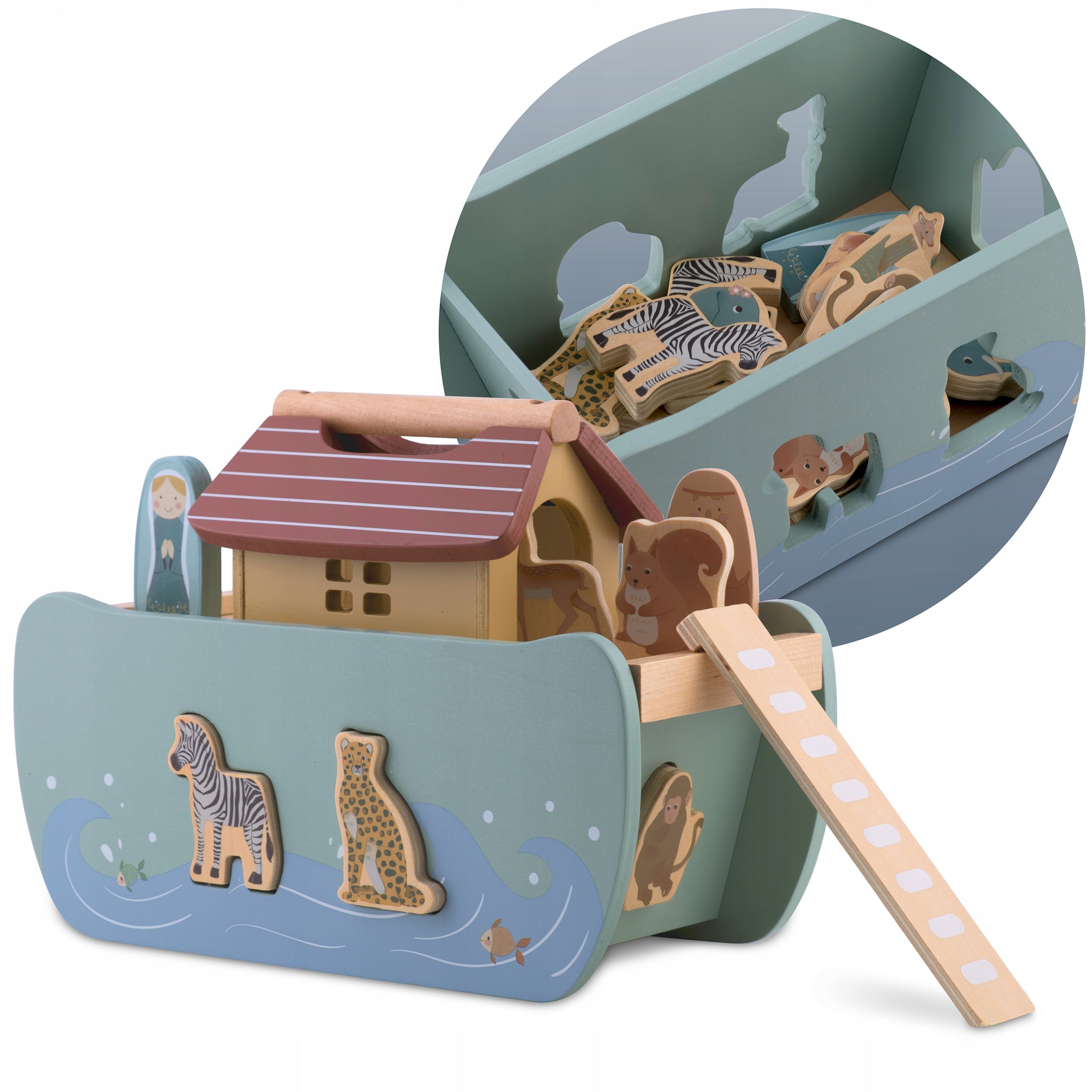 Wooden Montessori Educational Toy Noah's Ark Animal Nukido Brand Nukido