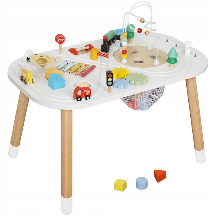 Wooden Multifunction Table Square toys Cymbals Car Track ZA5266