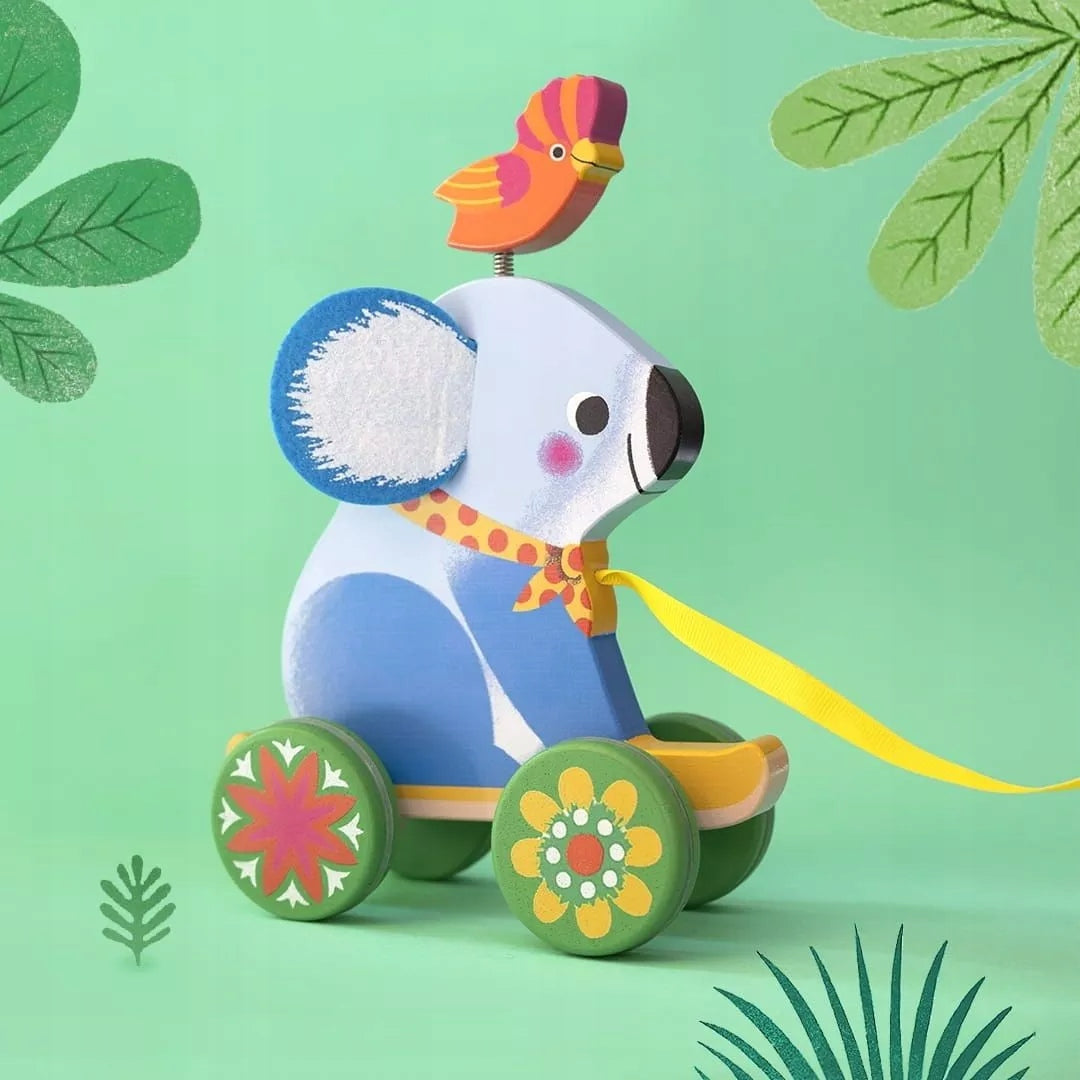 Wooden Pulling Toy Koala Multicolored One Size Djeco Brand Djeco
