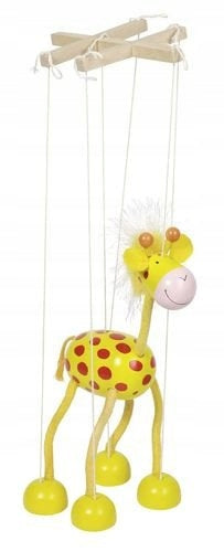 Wooden Puppet on strings Giraffe Goki Color yellow
