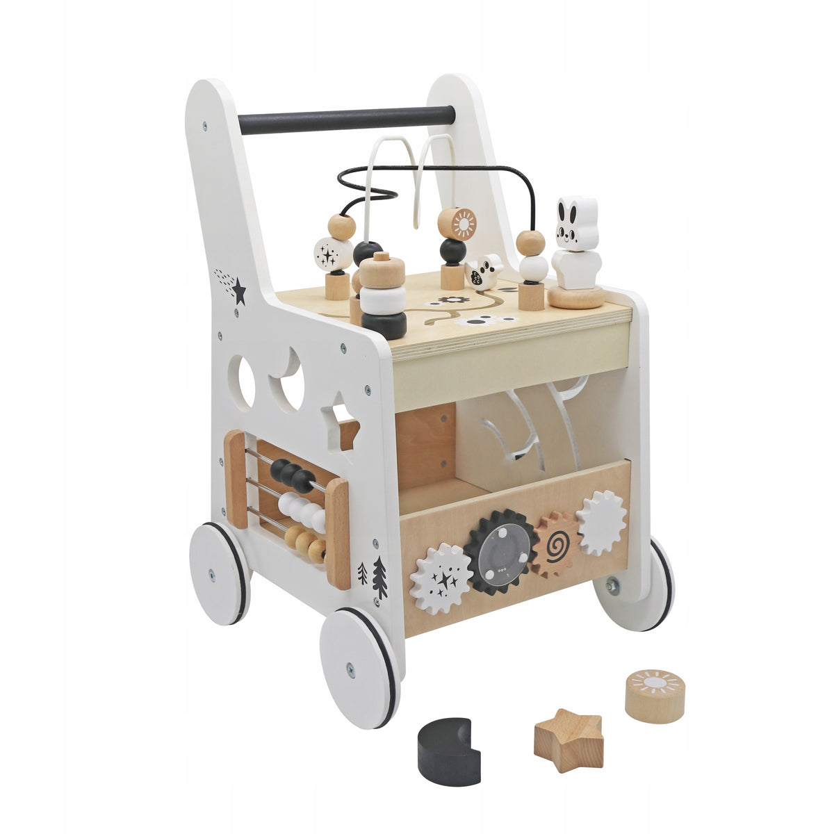 Wooden Pusher 6in1 Baby Walker with Educational Table Function Packaging status original