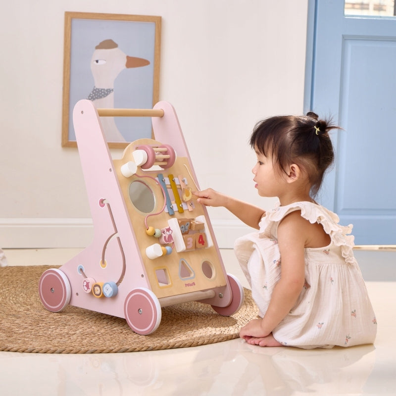 Wooden Pusher Walker PINK Educational LEARNING TO WALK VIGA PolarB Brand Viga