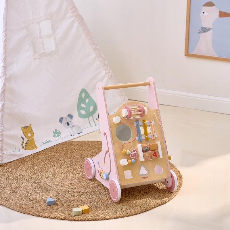 Wooden Pusher Walker PINK Educational LEARNING TO WALK VIGA PolarB Manufacturer code 44259