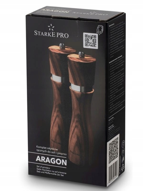Wooden Salt and Pepper Grinder Set Starke Pro Aragon Manufacturer code 464208