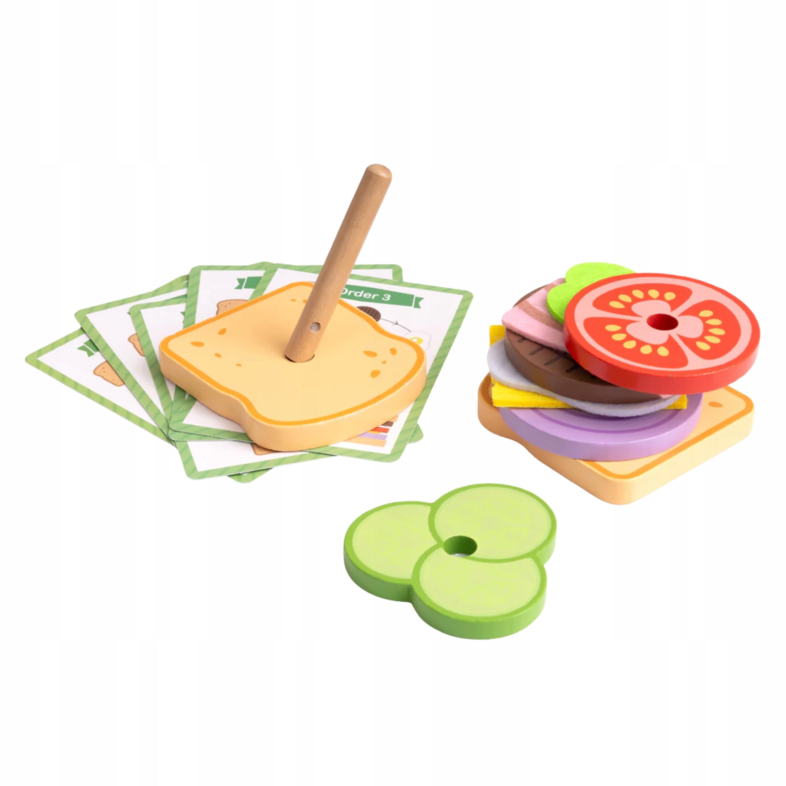 Wooden Sandwich Montessori Puzzle Creative Set 15 Elements 3+ Packaging status original