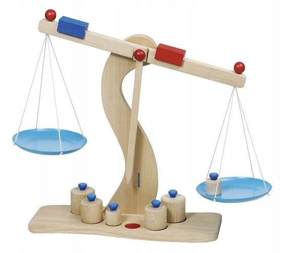 Wooden Scale with 6 weights Goki Brand Goki