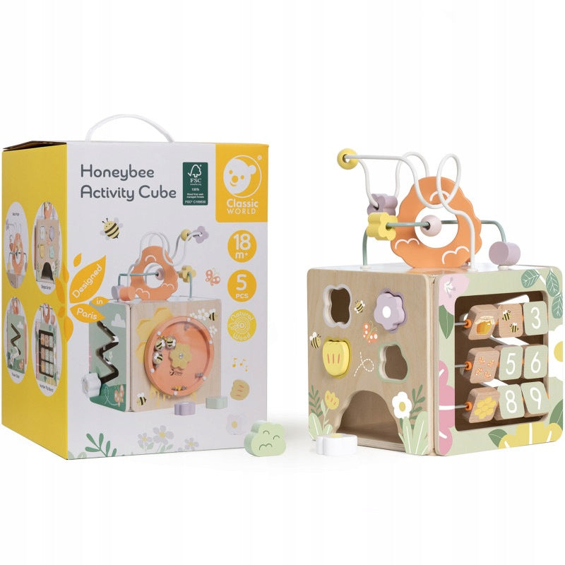 Wooden Sensory Educational Cube 5in1 Classic World Brand Classic World