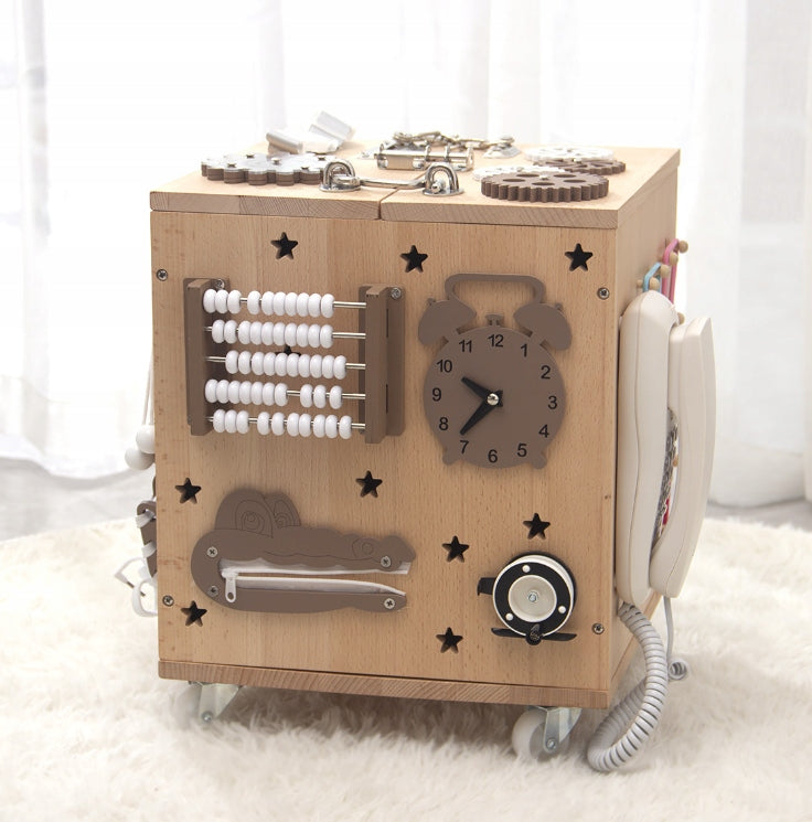Wooden Sensory Manipulation Cube Montessori Educational XXL 40cm Manufacturer code NU-025