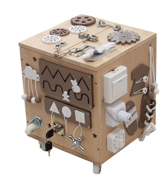 Wooden Sensory Manipulation Cube Montessori Educational XXL 40cm Packaging status original