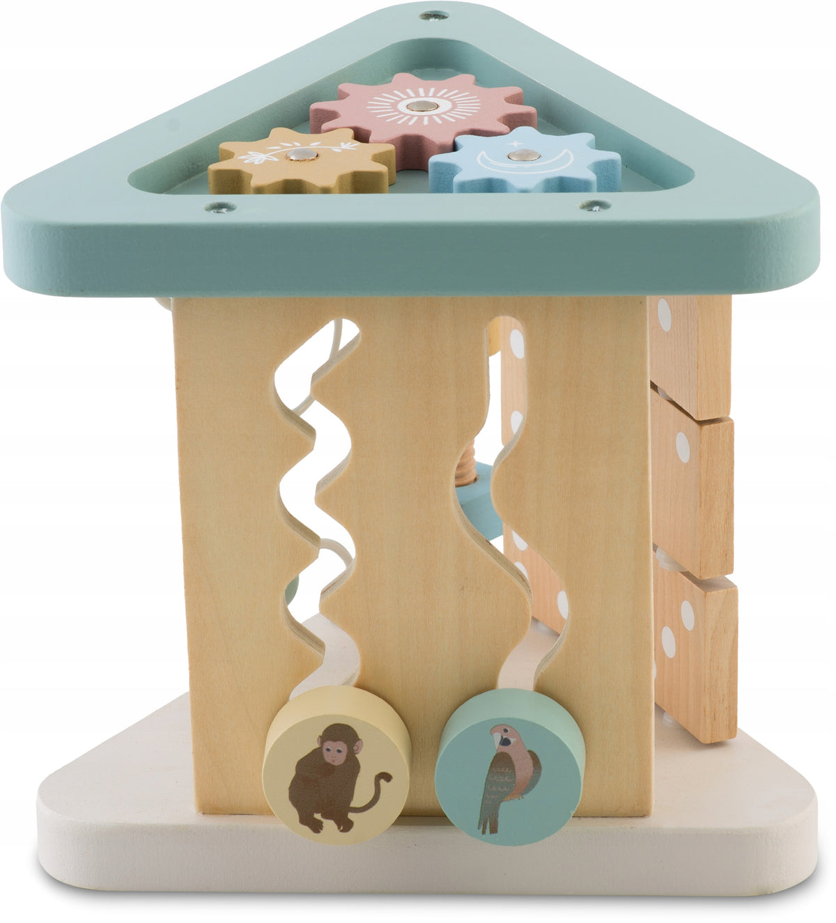 Wooden Sensory Toy Educational Cube Manipulative Triangle Brand Nukido