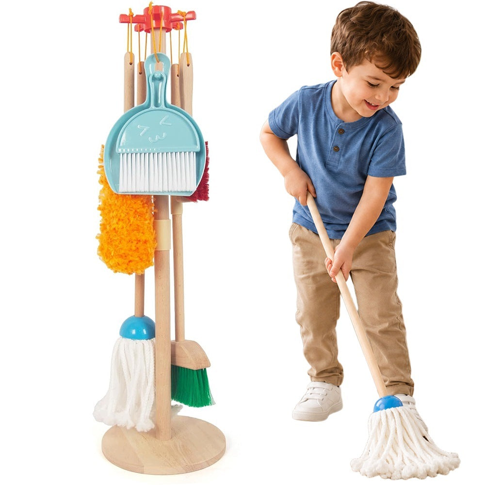 Wooden Set Kids Cleaning Set Large Educational Essential Packaging status original