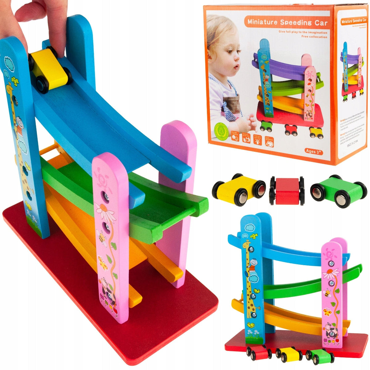 Wooden Slide for Cars Car Track for Children