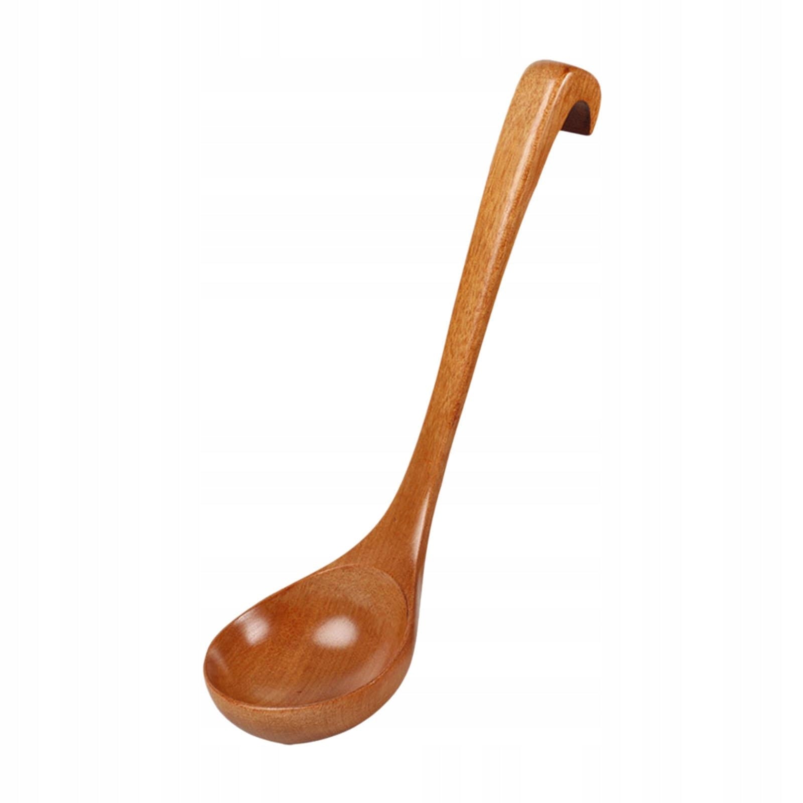 Wooden Soup Ladle Cookware Long Handle Length 11.22inch Large Porridge Brand no brand