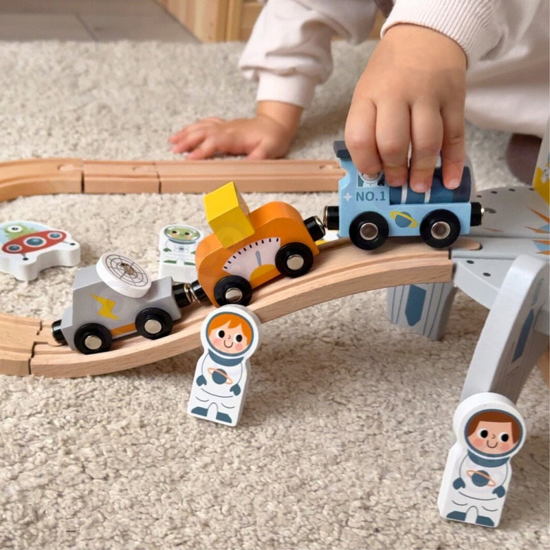 Wooden Space Queue Track Set Tooky Toy Brand Tooky Toy