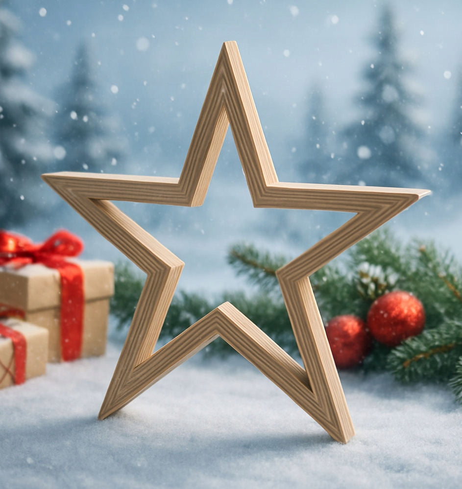 Wooden Star Christmas Decoration Base For Decorating Height 21,5cm Manufacturer code Gwiazda