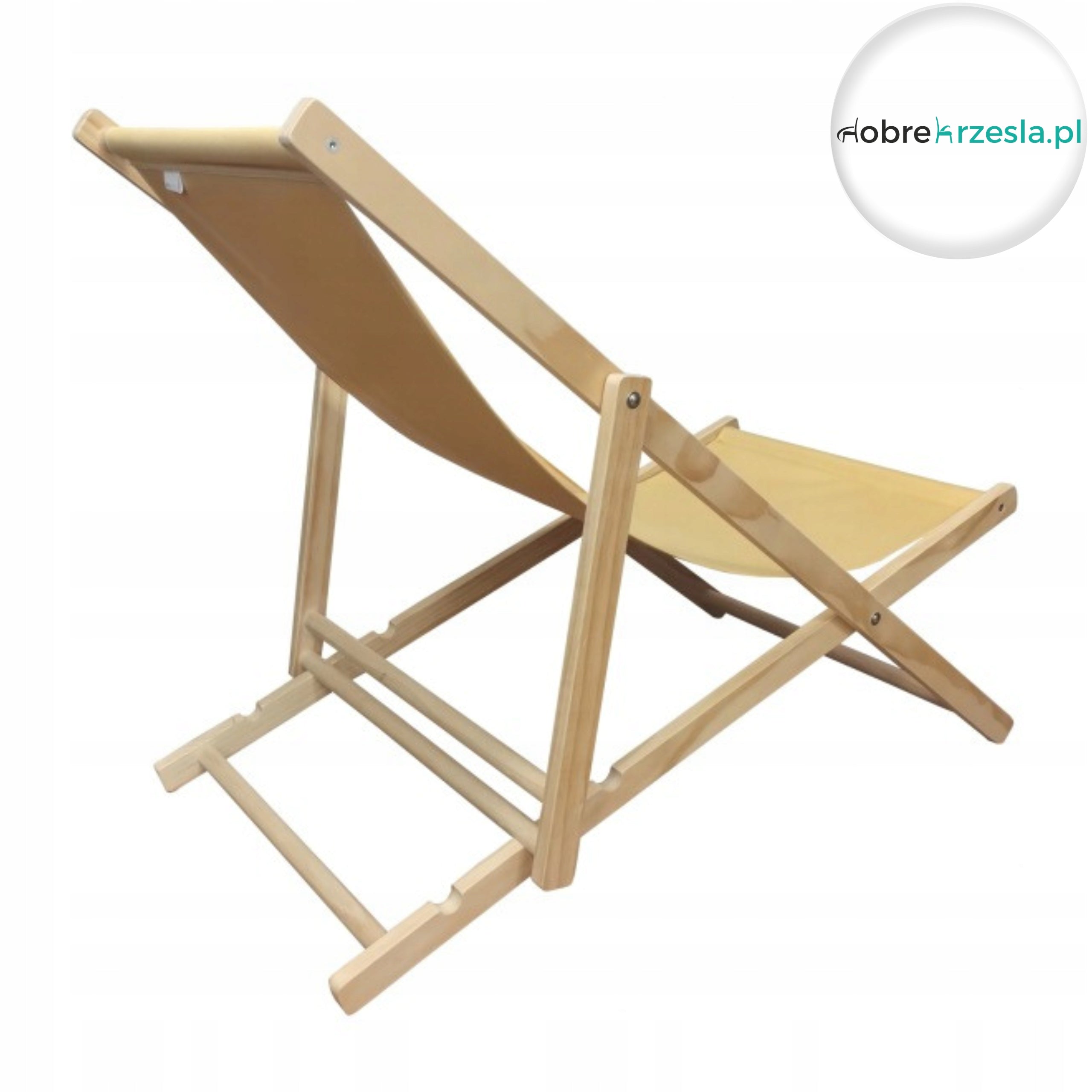 Wooden Sun Lounger Folding Beige-Honey Adjustable in 3 Positions max.120 kg Length (longer side) 126 cm