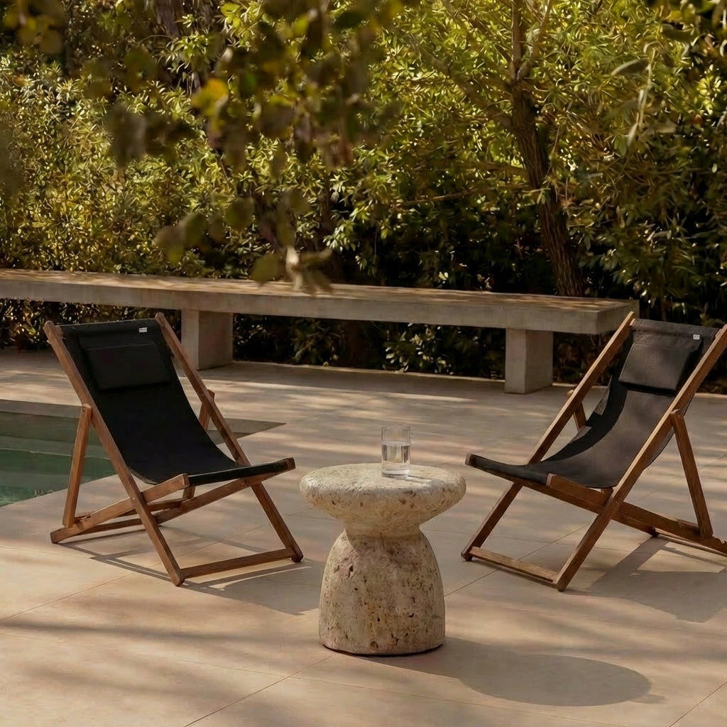 Wooden Sun Lounger with Cushion Impregnated Garden From the Manufacturer Frame material wood