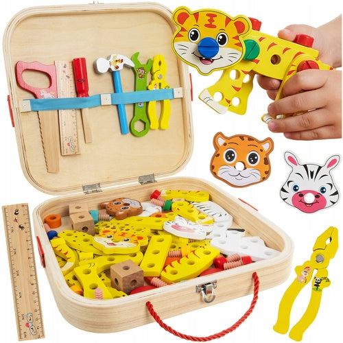 Wooden Tool Box for Kids DIY Animal Set