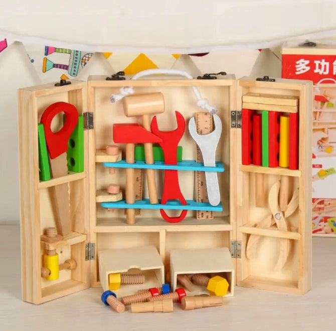 Wooden Tools in Box Small DIY Workshop Set W074 EAN (GTIN) 5903794635852