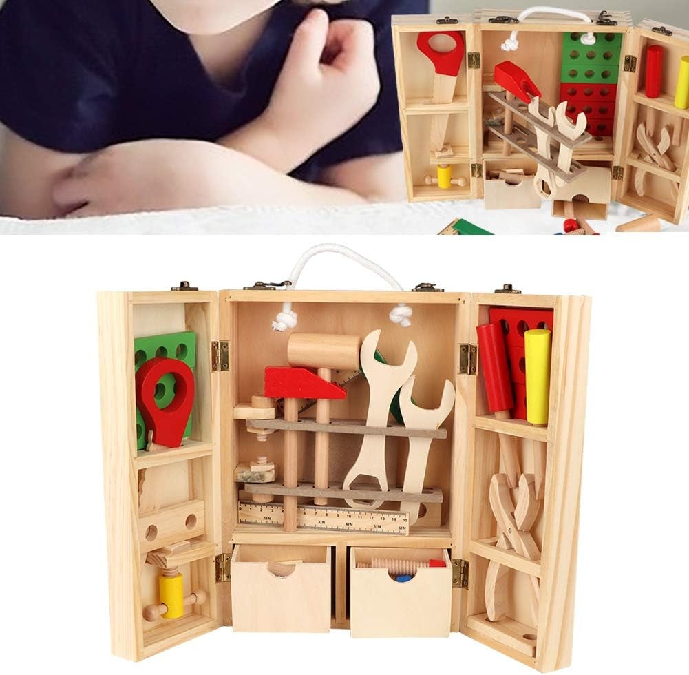 Wooden Tools in Box Small DIY Workshop Set W074 Manufacturer code W074