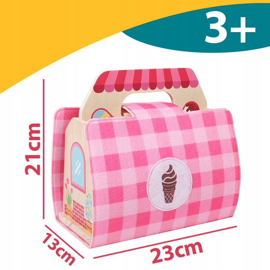 Wooden Toy Ice Cream Shop Educational Ice Cream Shop Folding Cottage 2in1 Manufacturer code Z3109