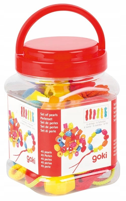 Wooden Toys for Kids Threading Beads Set 45el Bracelets