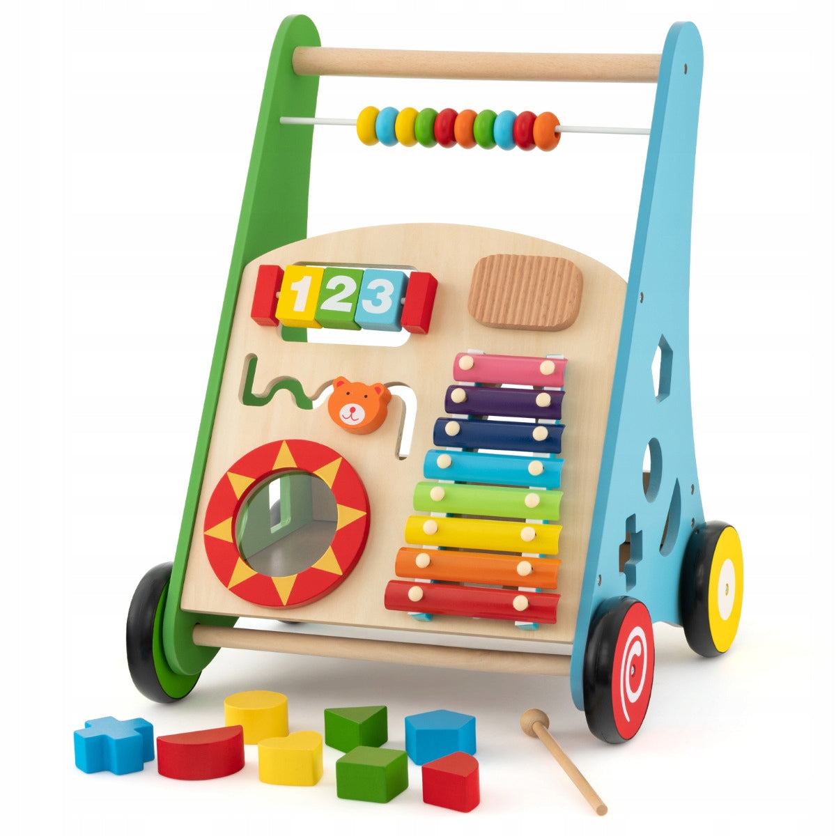 Wooden Walker Educational Baby Toy Multicolor