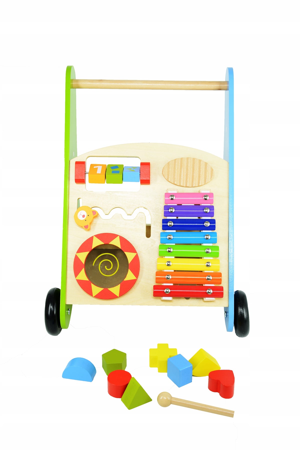 Wooden Walker Pusher Educational Bear from 4iQ Blocks Cymbals Toy Manufacturer code Z000766