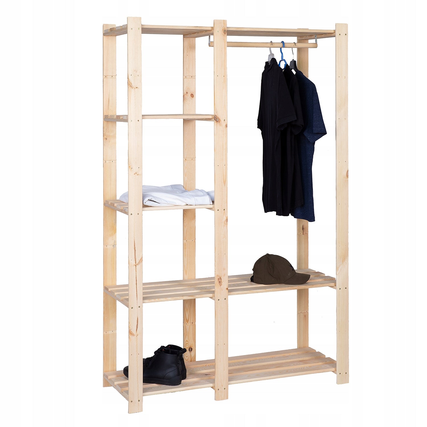 Wooden bookcase for clothes wardrobe hanger shelf MANUFACTURER