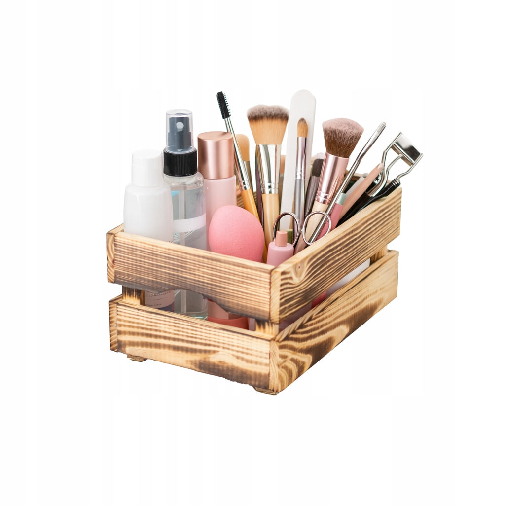 Wooden box fired with handle 30x20x14 cm basket organizer box Brand no brand