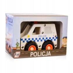 Wooden car with tires - police