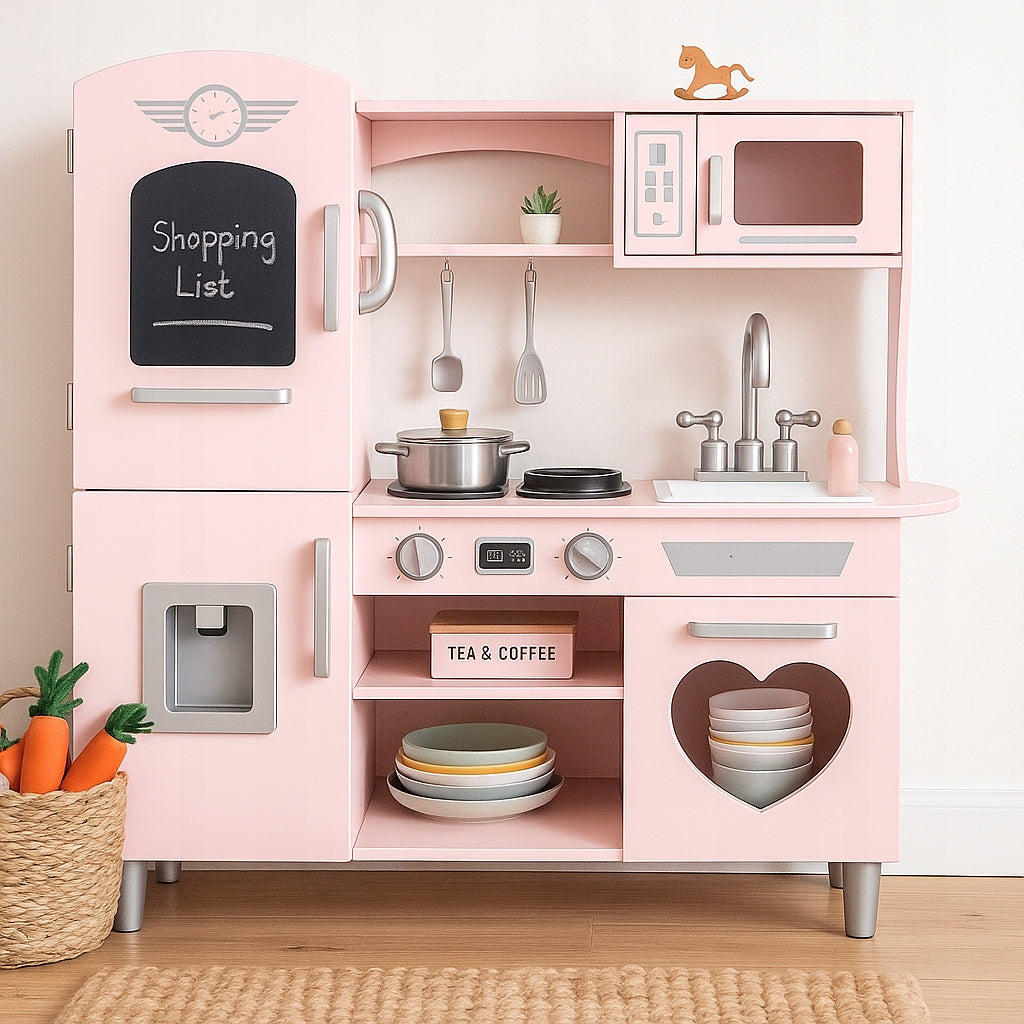 Wooden children's kitchen with electric water dispenser, pink SUGAR Manufacturer code DAB1W566