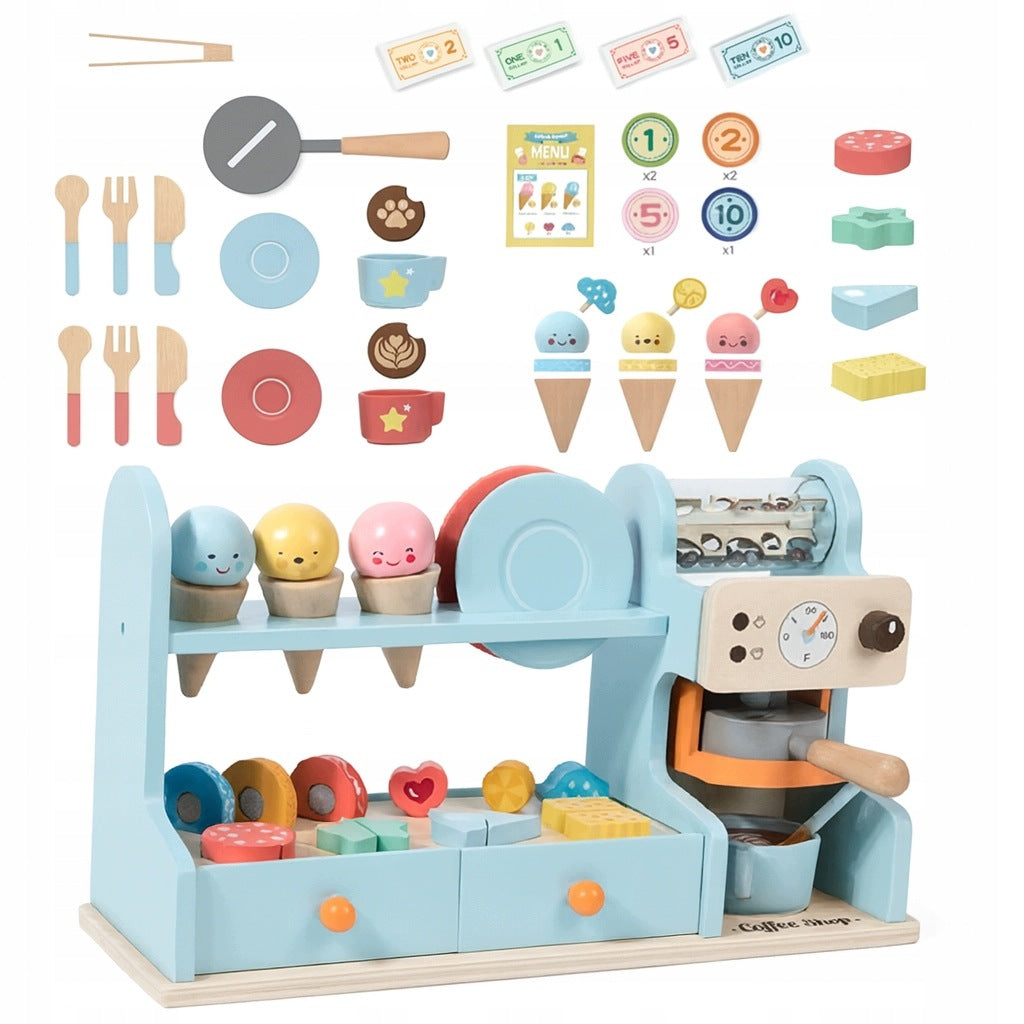 Wooden coffee maker cafe CONFECTIONERY ice cream shop set