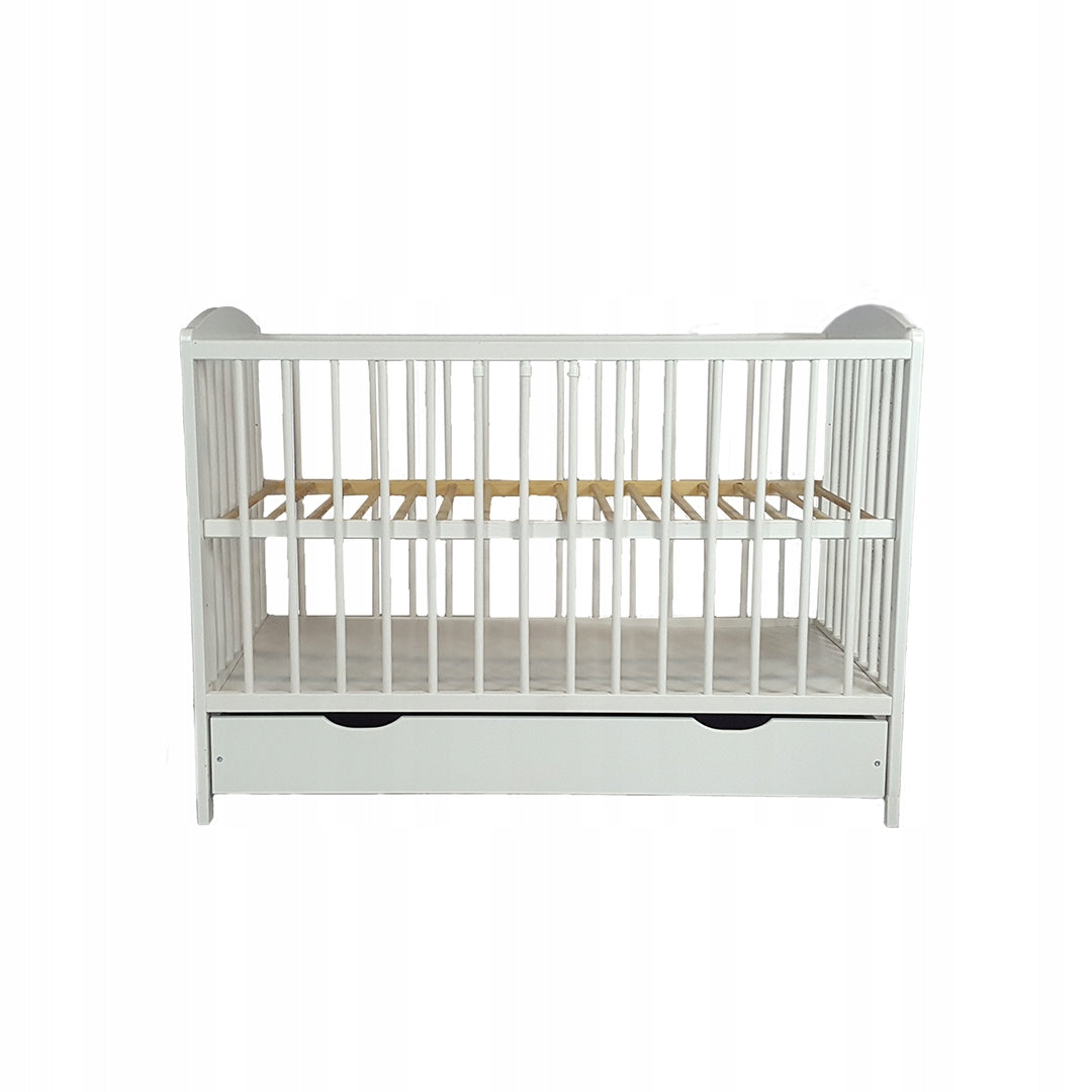 Wooden cot with drawer 120x60 cm white Brand no brand