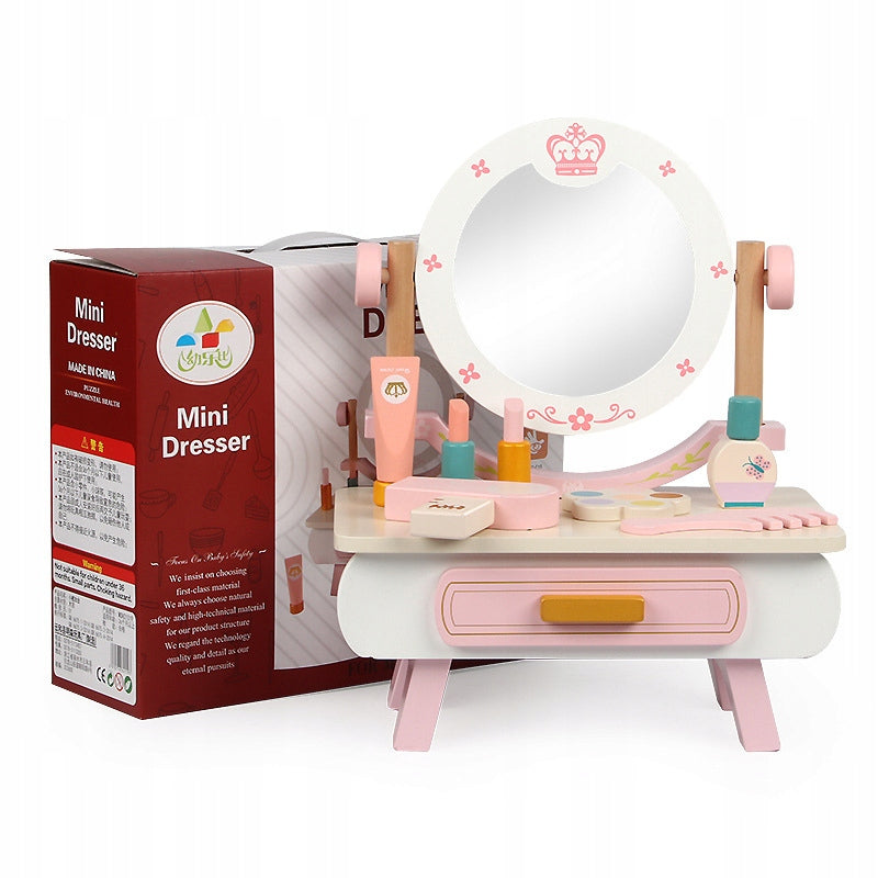 Wooden dressing table for girls with mirror and accessories Packaging status original