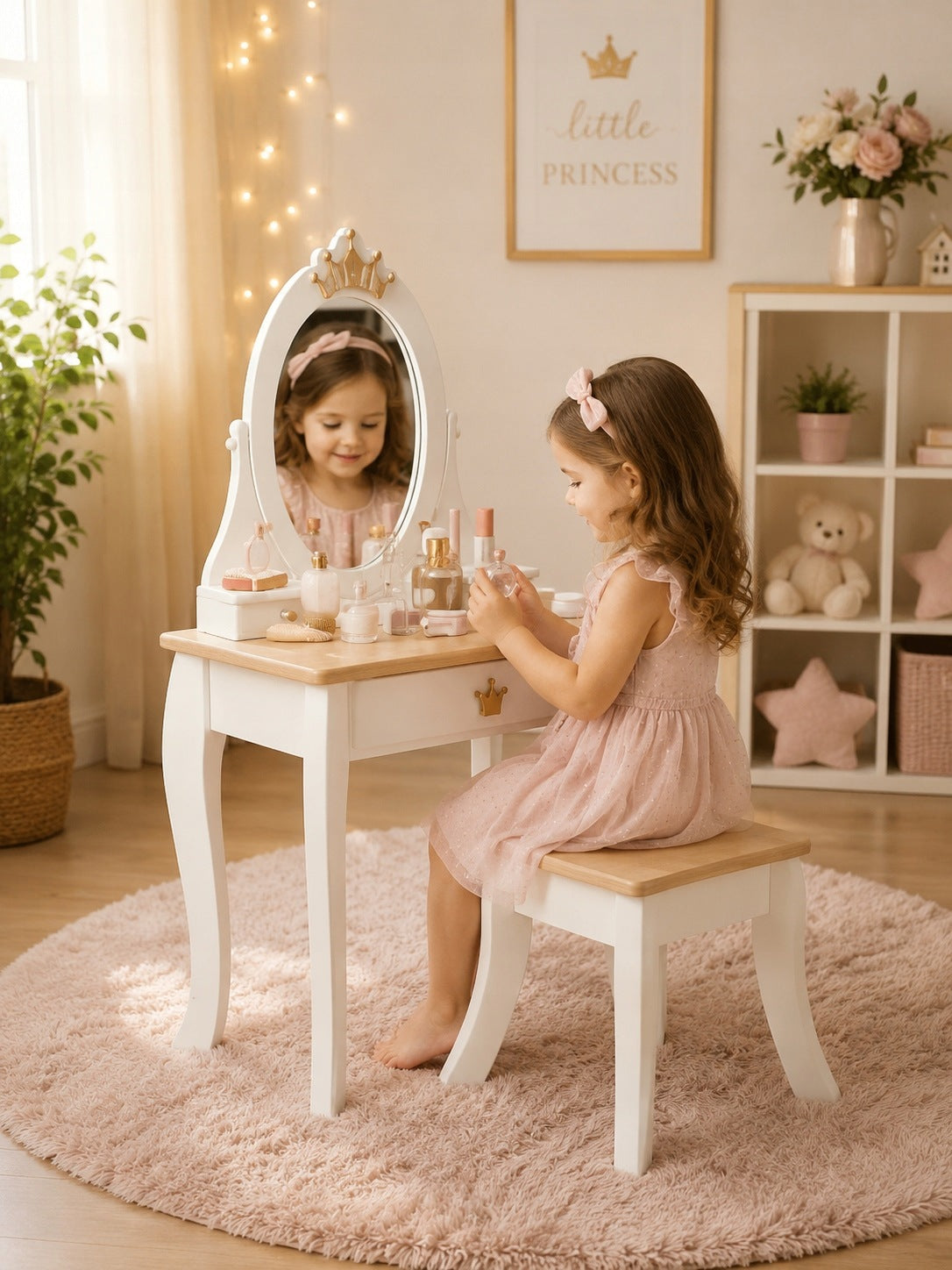Wooden dressing table for girls with seat and accessories LULILO Bella Manufacturer code 5903039750968