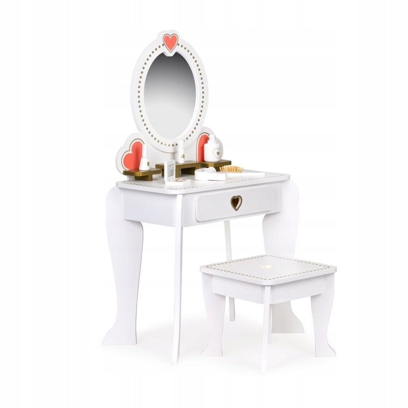 Wooden dressing table girls mirror akcesoria white elegant neutral Brand no brand