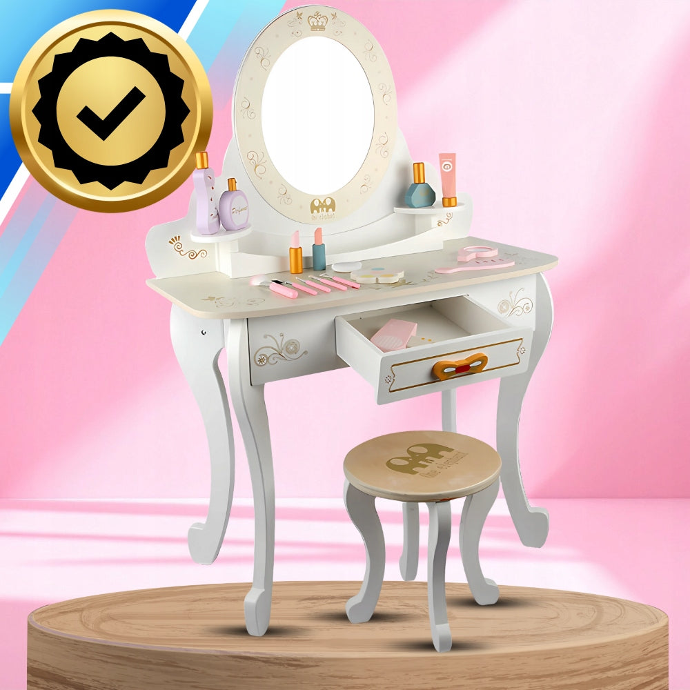 Wooden dressing table with stool and accessories toy for children large set EAN (GTIN) 5904158318732