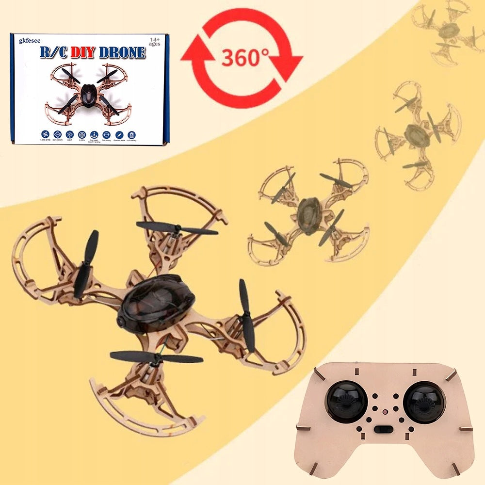Wooden drone self-assembly STEM 14+ set with headless mode Packaging status original