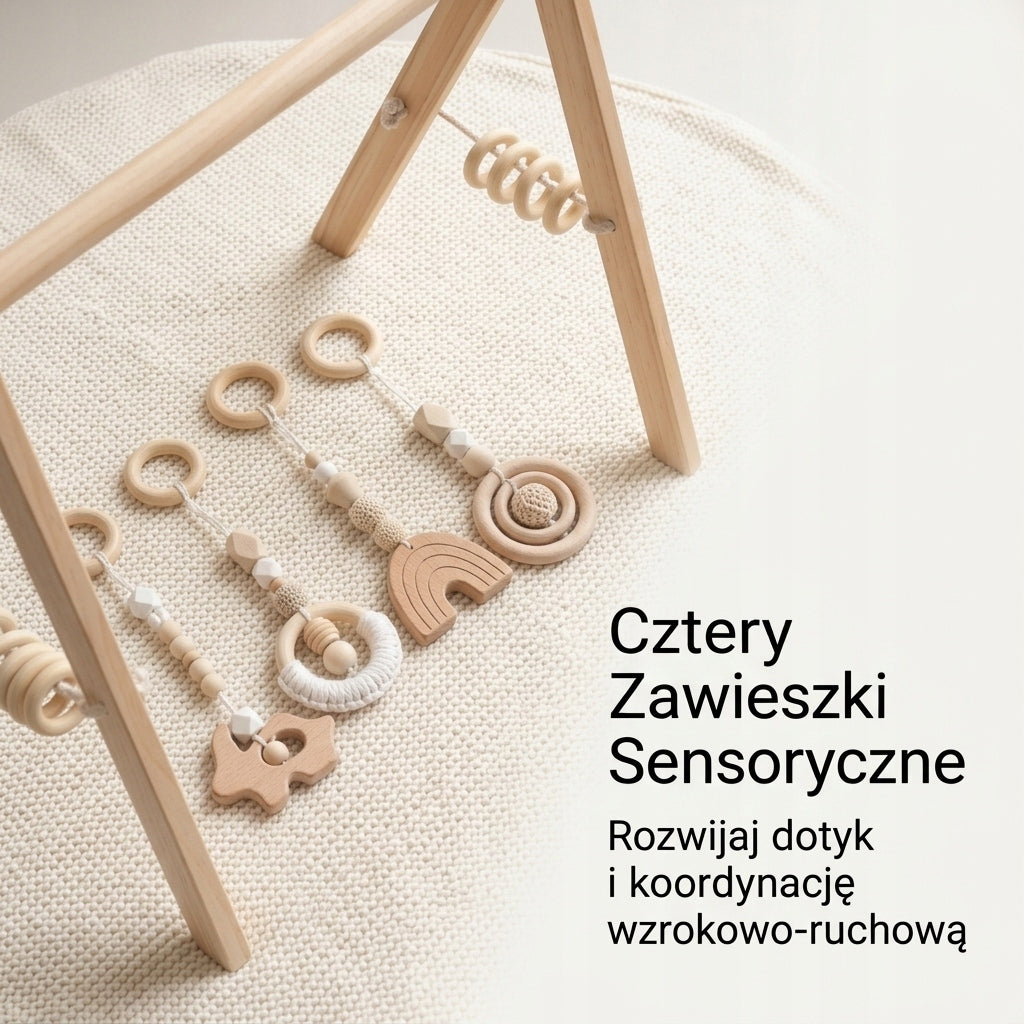 Wooden educational stand infant sensory pendants teether Packaging status original
