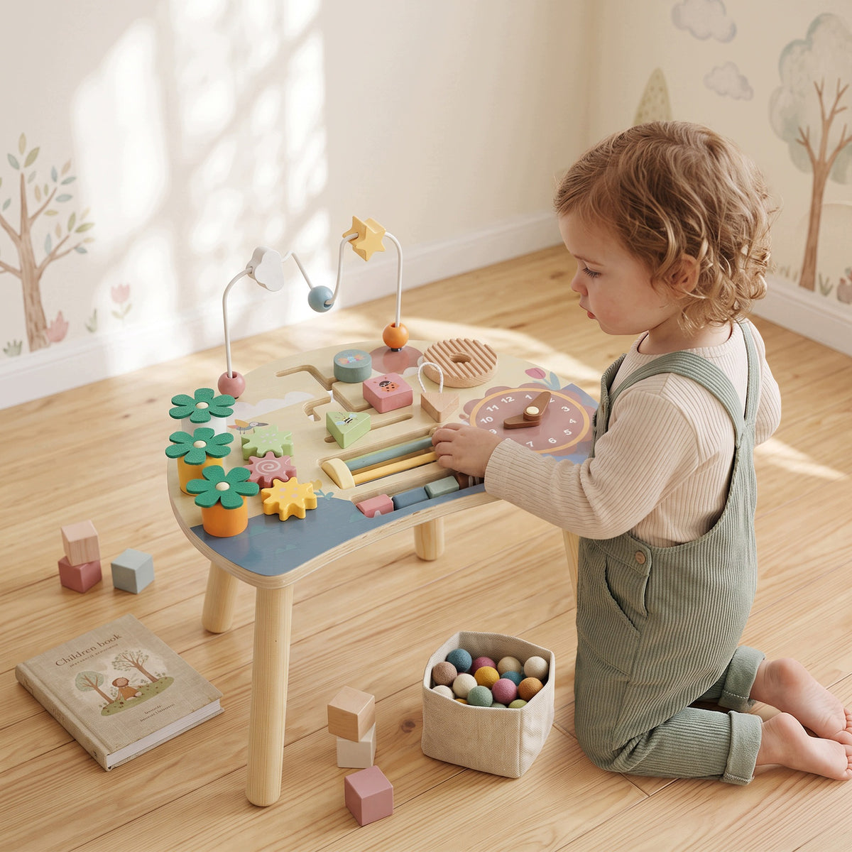 Wooden educational table activity 6 in 1 Montessori for children 1-3 years Packaging status original