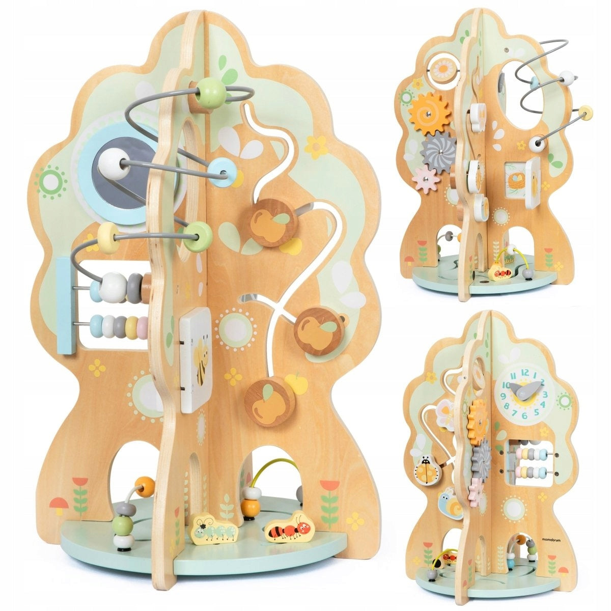 Wooden educational toy Mamabrum 10 in 1 beige for children 12 m+