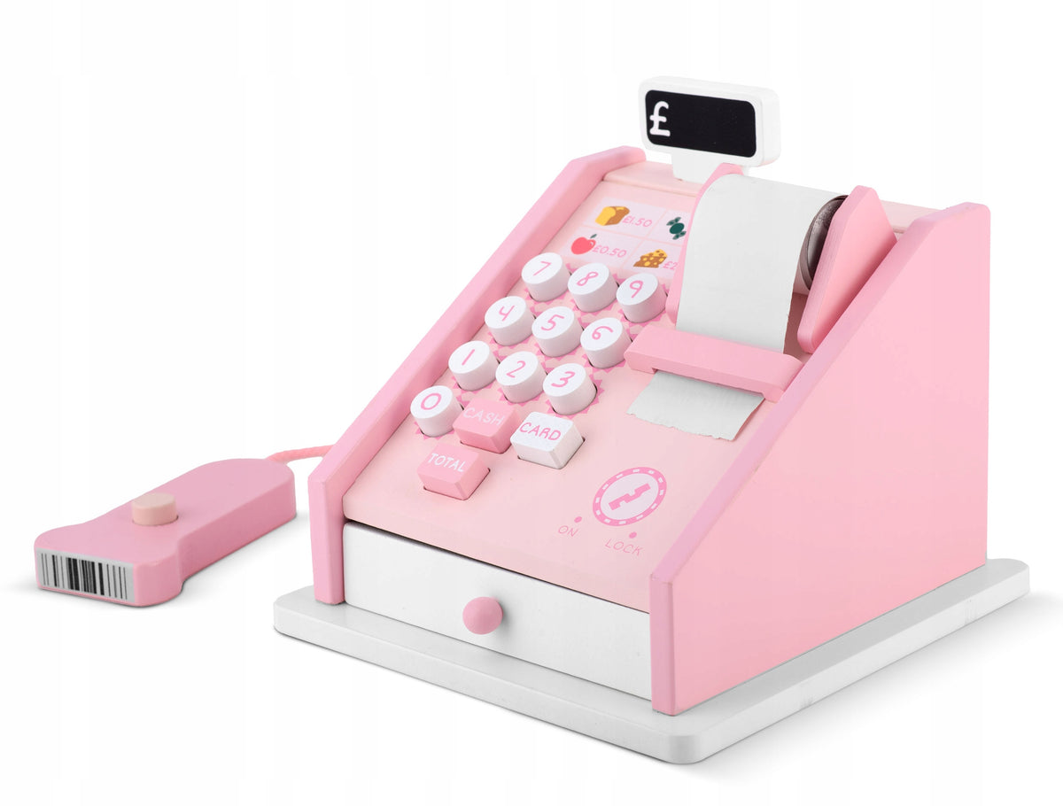 Wooden educational toy cash register for children shop Ricokids Brand RicoKids