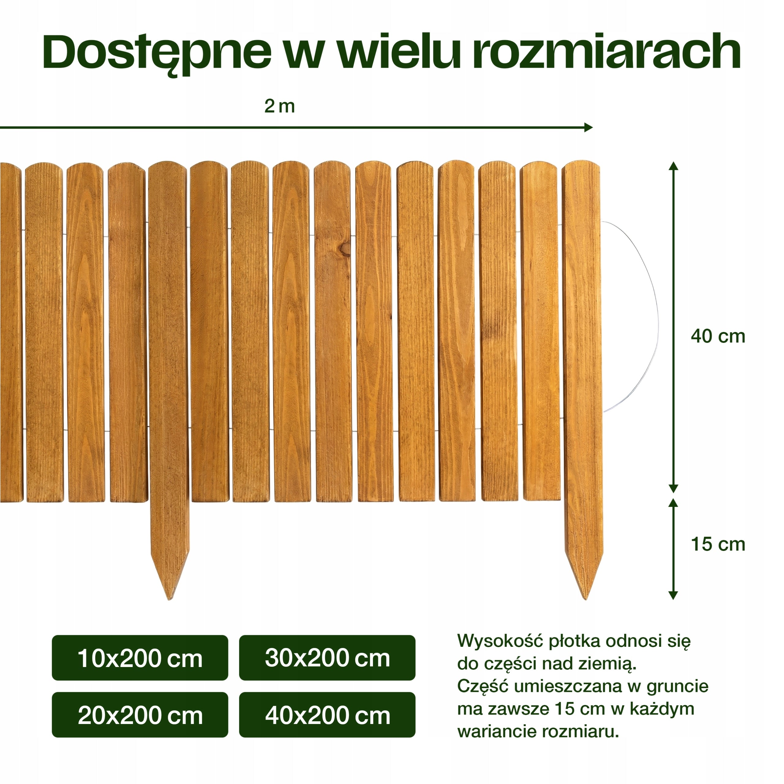 Wooden fence garden fence hammered lawn edging rollborder 200x40 Manufacturer code X002IMZHN1