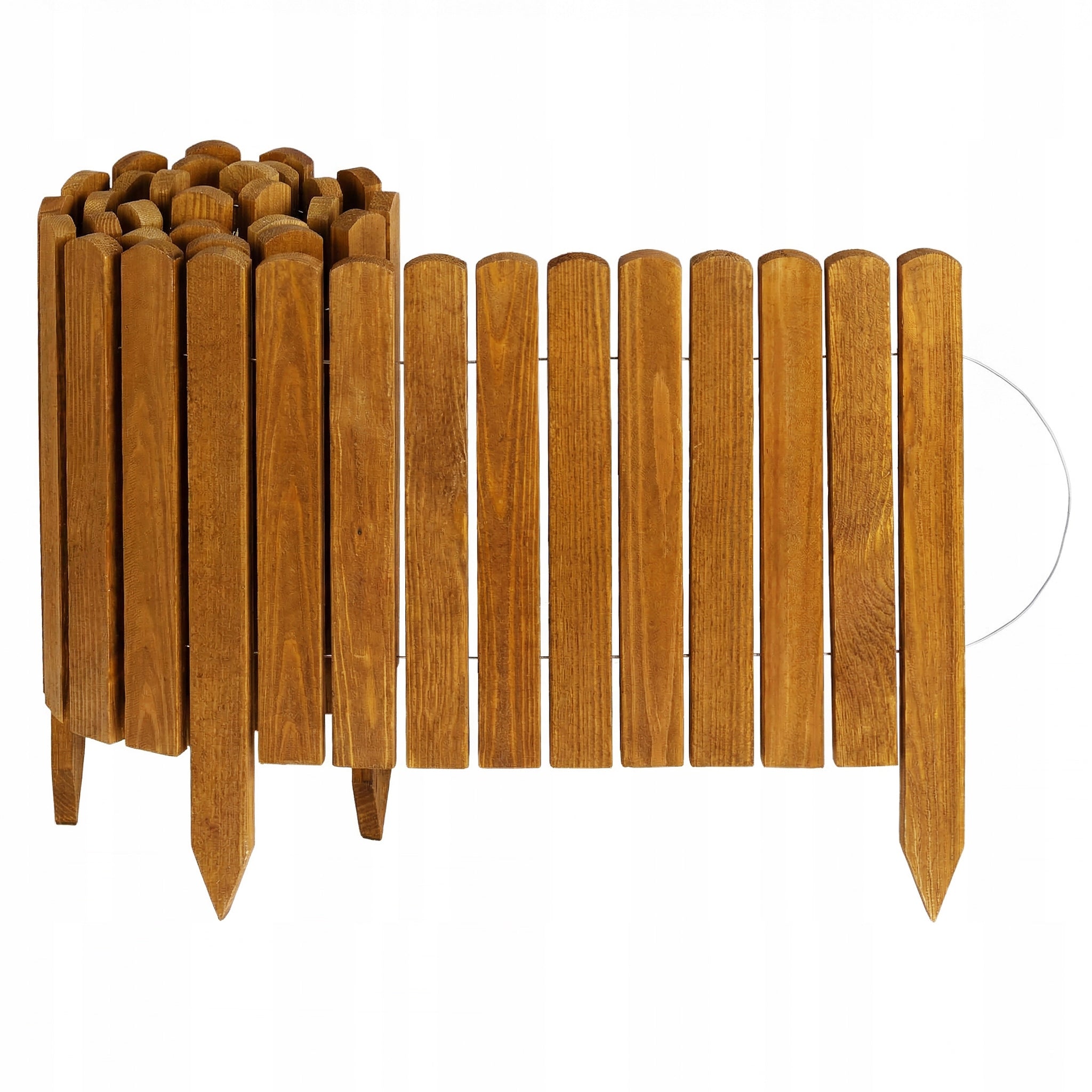 Wooden fence garden fence hammered lawn edging rollborder 200x40