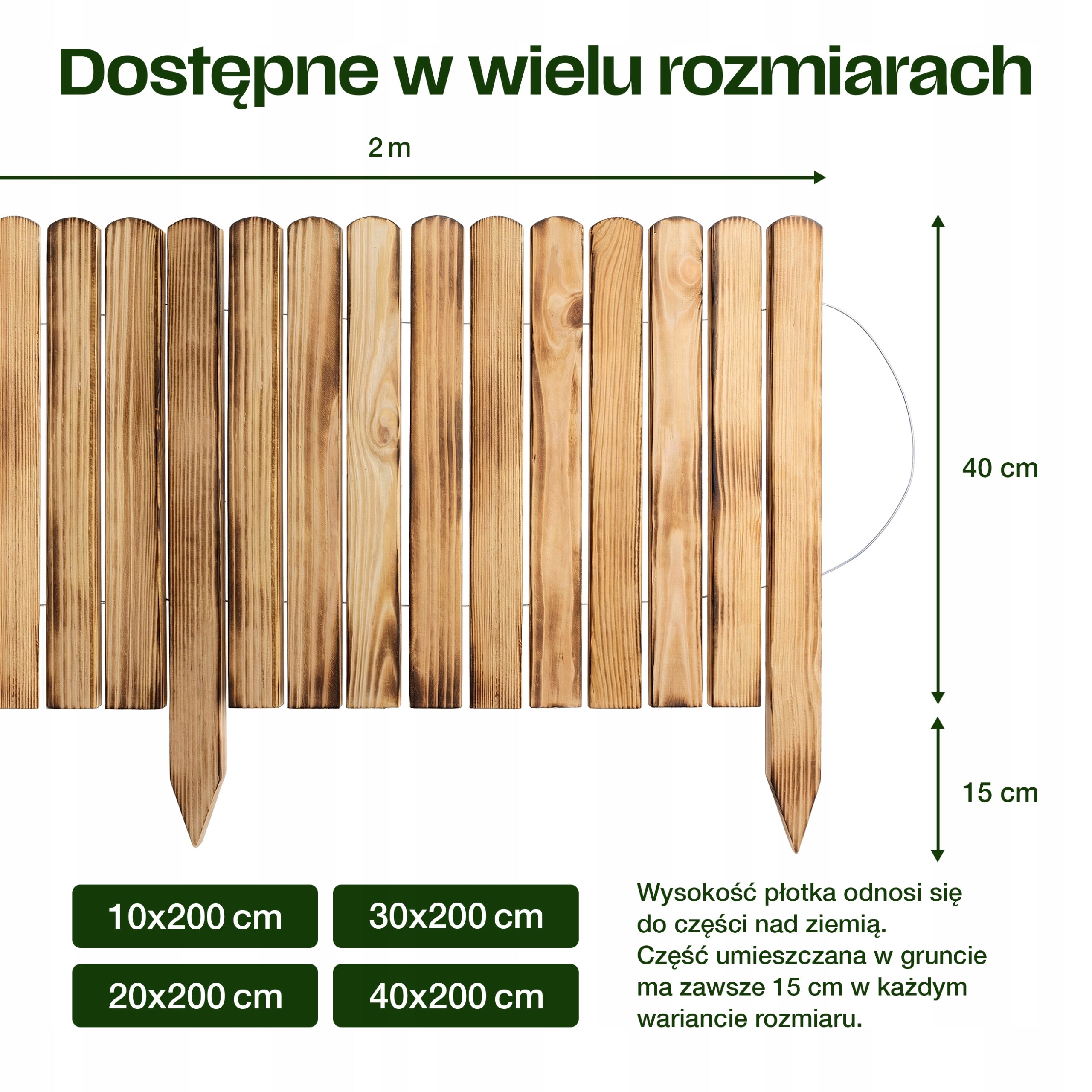 Wooden fence garden fence lawn edging rollborder tan 200x40 Manufacturer code X002IN9MCR