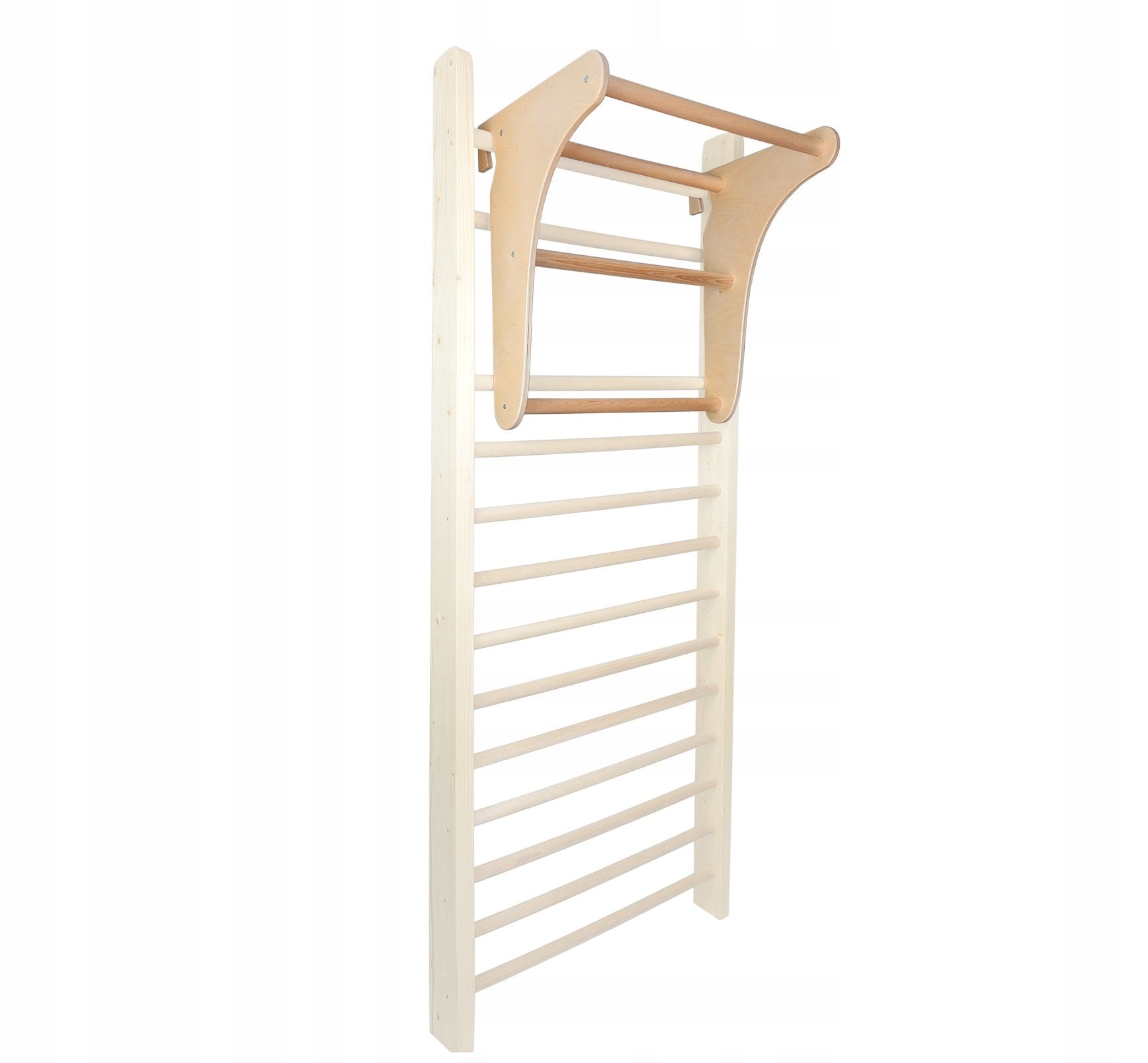 Wooden gymnastic ladder pull-up bar