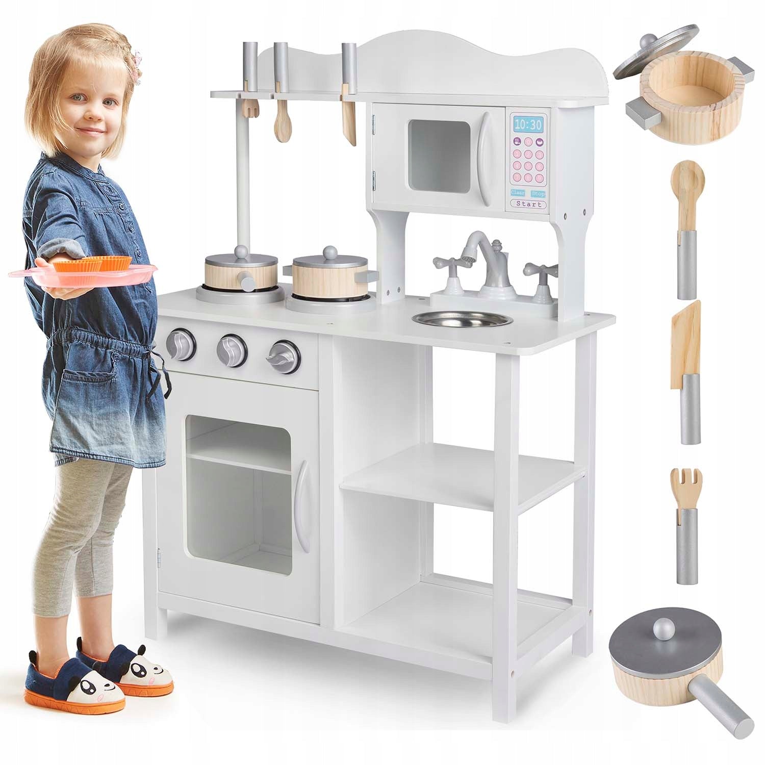 Wooden kitchen for children 60 x 30 x 85 cm + accessories