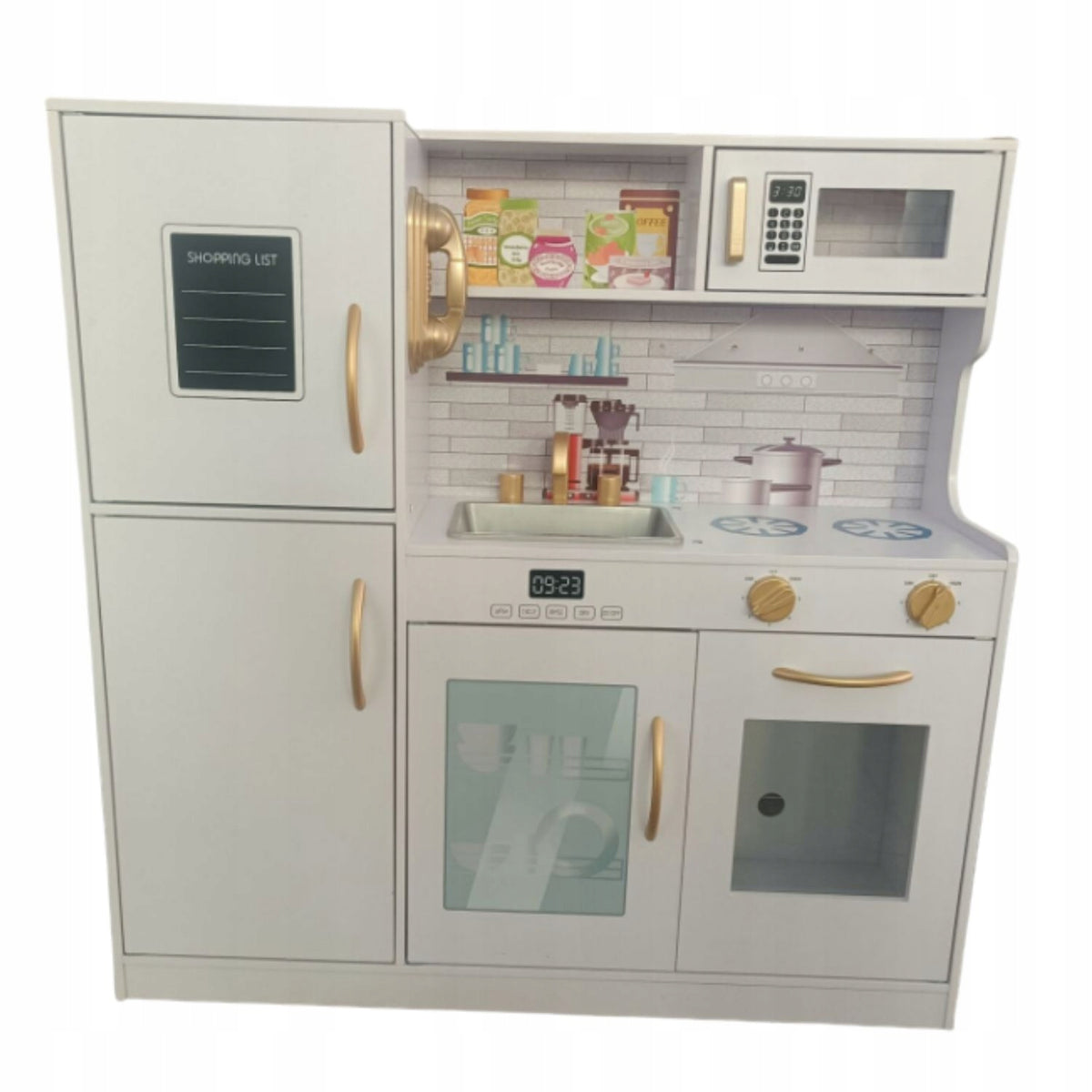 Wooden kitchen for children with fridge LED light 80 cm Packaging status original